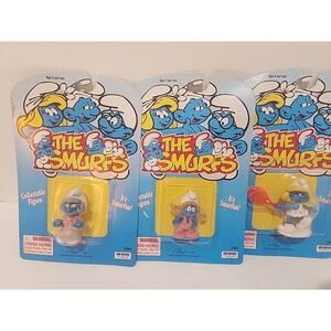 Schleich 1995 NIB Peyo Irwin 1 Grandma SmurfAnd 2 Smurfettes VNTG Rare